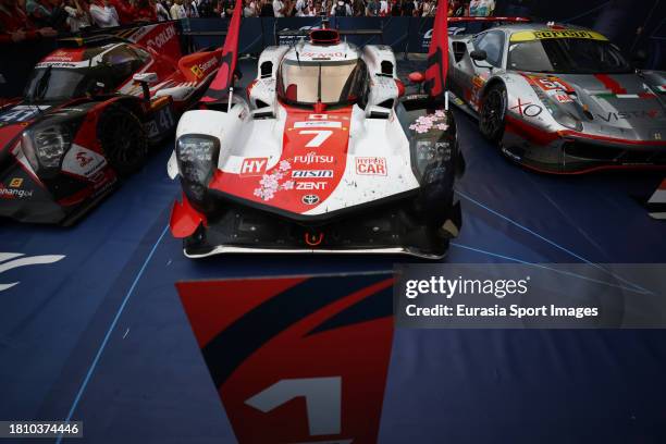 Toyota Gazoo Racing Toyota Gr010 Hybrid - Mike Conway / Kamui Kobayashi / Jose Maria Lopez during the 6 Hours of Fuji Race at Fuji International...