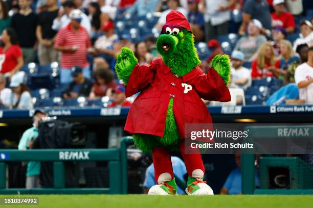 Phillie Phanatic, la mascota de los Phillies de Philadelphia Phillie Phanatic, la mascota de los Phillies de Philadelphia