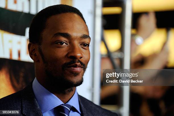 Actor Anthony Mackie arrives at the world premiere of Twentieth Century Fox and New Regency's film "Runner Runner" at Planet Hollywood Resort &...