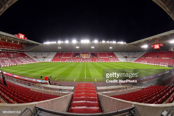General view of the Stadium of Light is being seen during the Sky Bet Championship match between Sunderland and Huddersfield Town in Sunderland,...