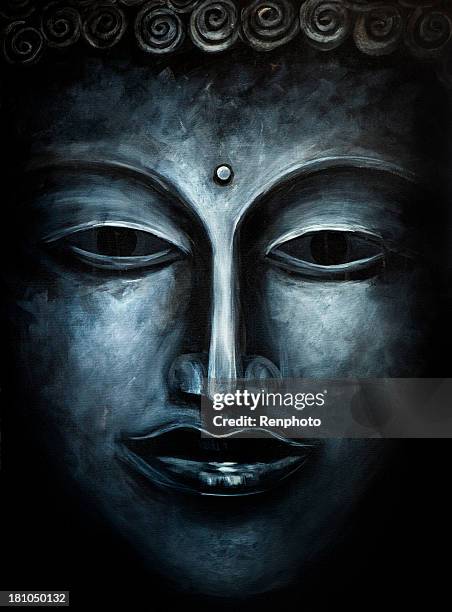 kunst: buddha gemälde - fine art statue stock-grafiken, -clipart, -cartoons und -symbole