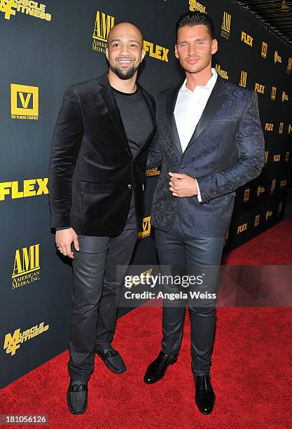 Producer Edwin Mejia and director/producer Vlad Yudin arrive at the Los Angeles premiere of 'GENERATION IRON' at Chinese 6 Theater Hollywood on...