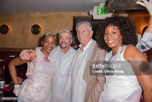 Comedians Tiffany Haddish, Tom Dreesen, Frazer Smith, and a guest attend Laugh Factory Hollywood's 43rd Thanksgiving Feast And Show at Laugh Factory...