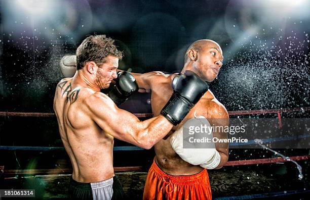 boxing match - fighting game stock pictures, royalty-free photos & images