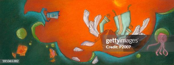 the fall of icarus - icarus stock illustrations