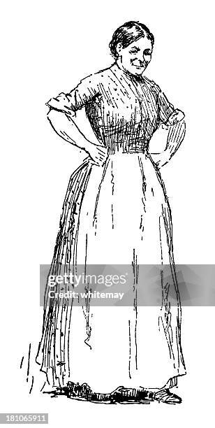 middle aged victorian woman - acting stock illustrations