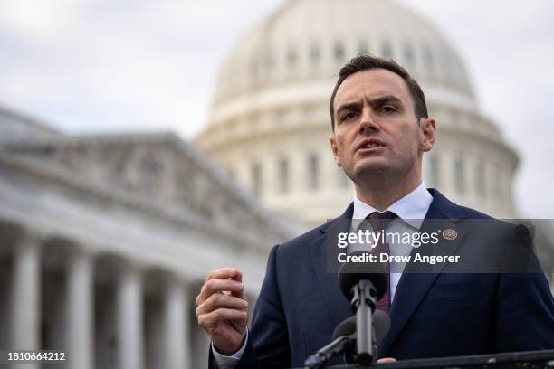 Chairman of the House Select Committee on China Rep. Mike Gallagher delivers remarks to commemorate the one-year anniversary of the White Paper...