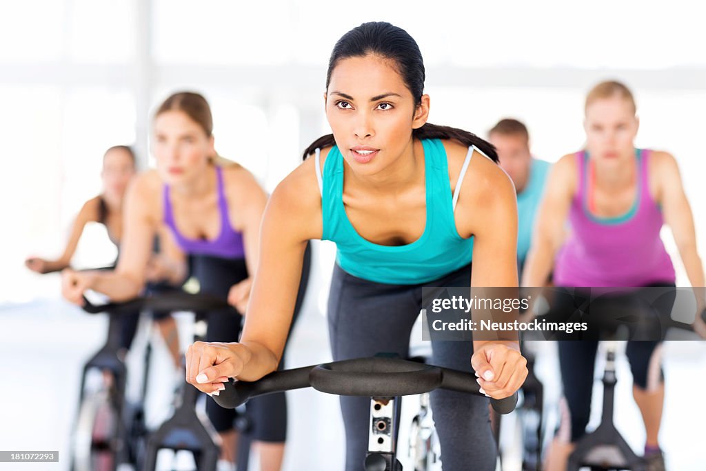 With Exercise Exercising Class Exercising Together In Gym High-Res Stock Photo ...