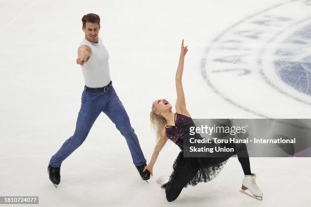 Juulia Turkkila and Matthias Versluis of Finland compete in the Ice Dance Rhythm Dance during the ISU Grand Prix of Figure Skating - NHK Trophy at...