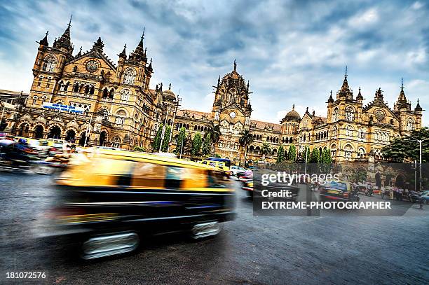 chhatrapati shivaji terminus - india street photography stock pictures, royalty-free photos & images