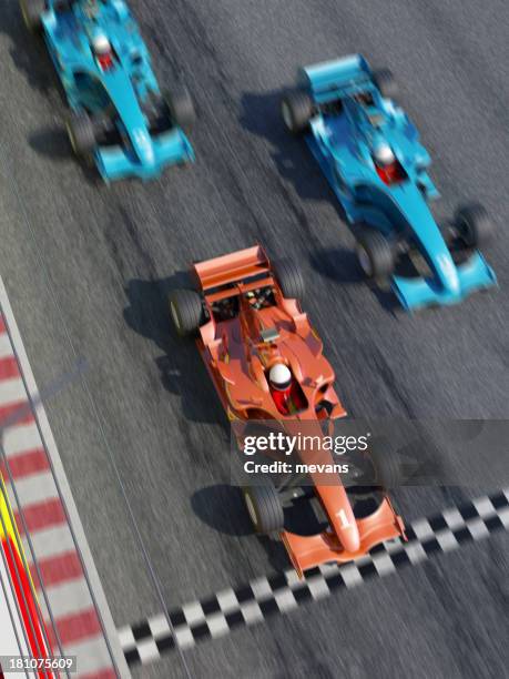 finish line - carrera de coches fotografías e imágenes de stock