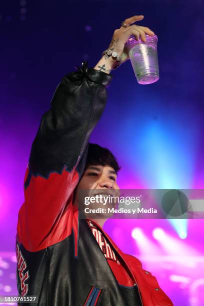 Junior H performs on stage during a concert at Foro Sol on November 23, 2023 in Mexico City, Mexico.