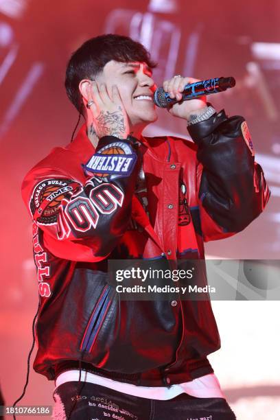 Junior H performs on stage during a concert at Foro Sol on November 23, 2023 in Mexico City, Mexico.