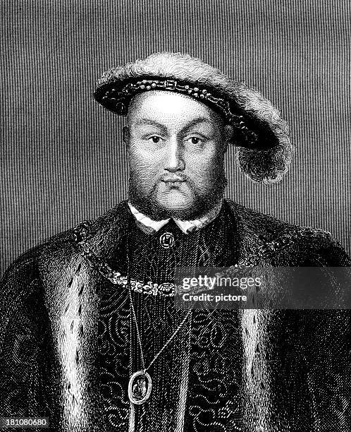 stockillustraties, clipart, cartoons en iconen met king henry viii of england by hans holbein. - hans holbein