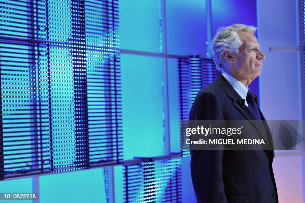 French ex-prime minister Dominique de Villepin arrives to attend the "Grand journal" of French TV channel Canal +, on January 29, 2010 in Paris....