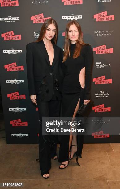 Lorena Rae and guest attend The Anti Slavery Collective's inaugural Winter Gala at Battersea Arts Centre on November 29, 2023 in London, England.