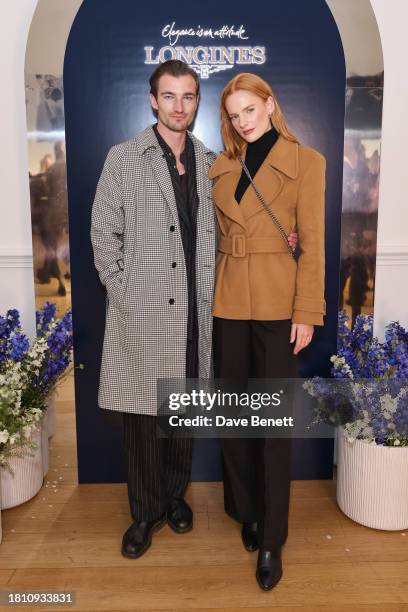 Brett Staniland and guest attend a party celebrating the Longines DolceVita collection and exhibition on November 29, 2023 in London, England.