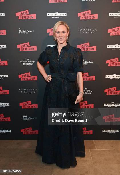 Zara Tindall attends The Anti Slavery Collective's inaugural Winter Gala at Battersea Arts Centre on November 29, 2023 in London, England.