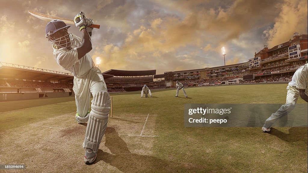 Cricket Batsman Hits A Six