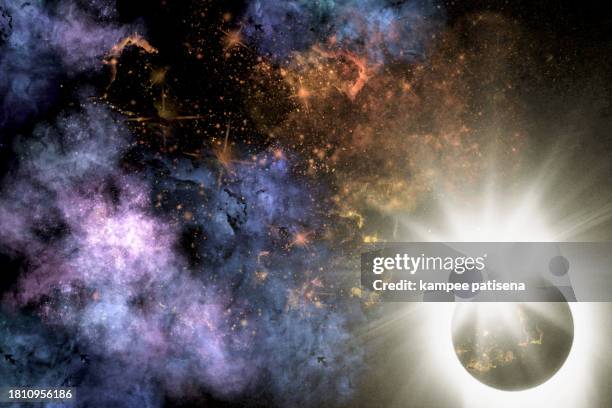 conceptual universe and galaxies supernova concept - mercurio fotografías e imágenes de stock