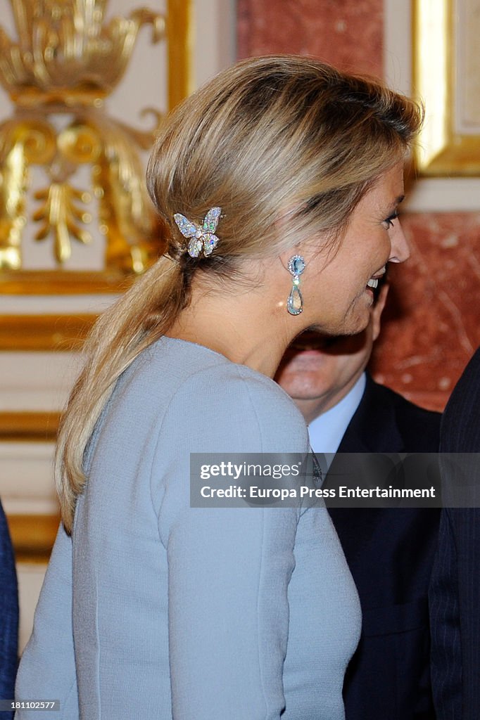 King Willem-Alexander and Queen Maxima of the Netherlands Visit The House of Parliament in Madrid