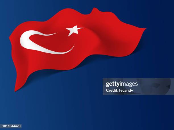 turkey flag - turkish flag stock illustrations