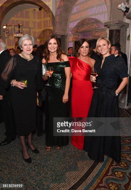 Theresa May, Julia de Boinwille, Natalie Pinkham and Zara Tindall attend The Anti Slavery Collective's inaugural Winter Gala at Battersea Arts Centre...