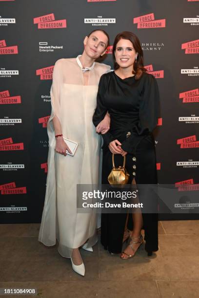 Gabriela Hearst and Princess Eugenie of York attend The Anti Slavery Collective's inaugural Winter Gala at Battersea Arts Centre on November 29, 2023...