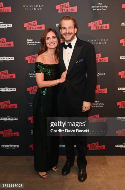 Julia de Boinwille and guest attend The Anti Slavery Collective's inaugural Winter Gala at Battersea Arts Centre on November 29, 2023 in London,...