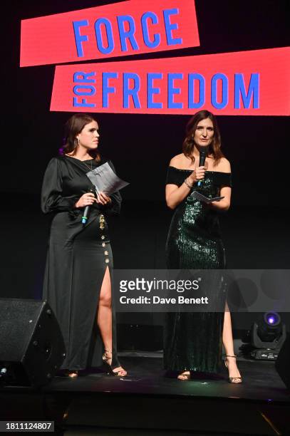 Princess Eugenie of York and Julia de Boinwille attend The Anti Slavery Collective's inaugural Winter Gala at Battersea Arts Centre on November 29,...