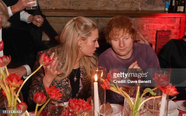 Sofia Blunt and Ed Sheeran attend The Anti Slavery Collective's inaugural Winter Gala at Battersea Arts Centre on November 29, 2023 in London,...