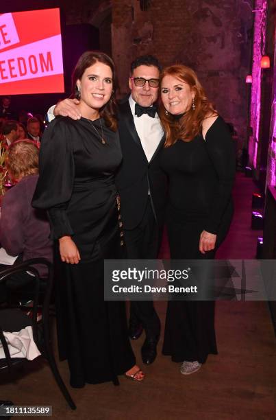 Princess Eugenie of York, Andre Balazs and Sarah Ferguson, Duchess of York attend The Anti Slavery Collective's inaugural Winter Gala at Battersea...