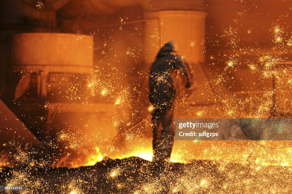 El trabajador de hierro y acero, trabajo