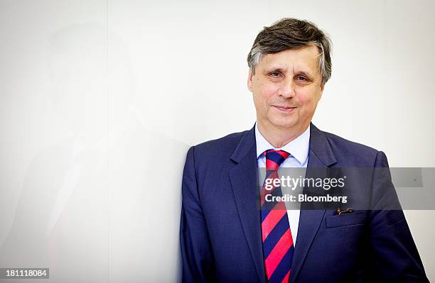 Jan Fischer, Czech Republic's finance minister, poses for a photograph in Prague, Czech Republic, on Thursday, Sept. 19, 2013. Czech deficit...