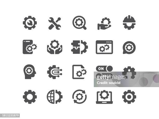 settings icons - gearstick stock illustrations