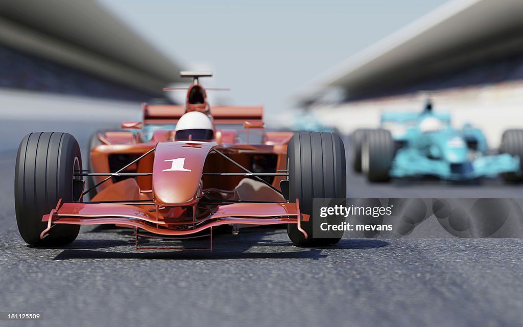 Racing Car on Starting Line