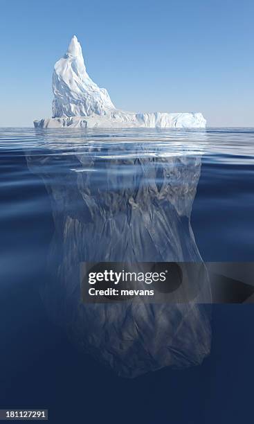 spitze des eisbergs - underwater iceberg stock-fotos und bilder