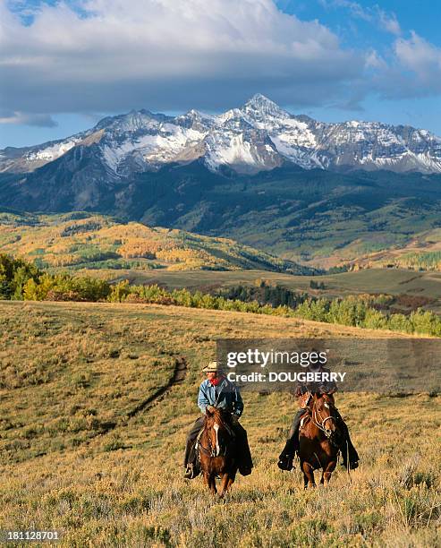 two cowboys - telluride stock pictures, royalty-free photos & images