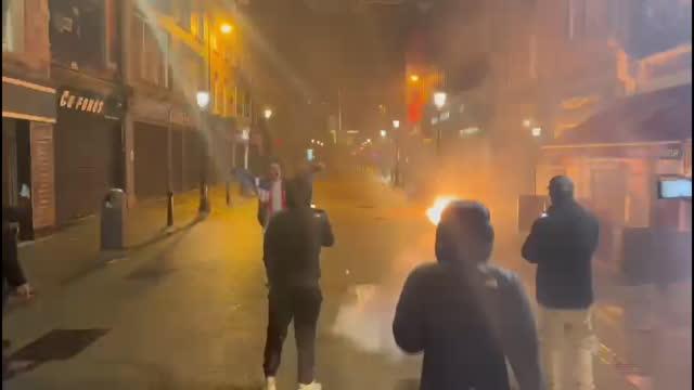 IRL: There have been violent clashes in the centre of Dublin tonight, after five people including three young children were stabbed outside a school.