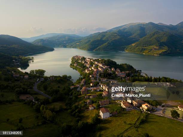 beautiful landscape italian apennines drone view - latium stock pictures, royalty-free photos & images