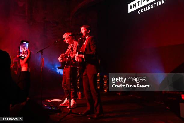Ed Sheeran and James Blunt attend The Anti Slavery Collective's inaugural Winter Gala at Battersea Arts Centre on November 29, 2023 in London,...