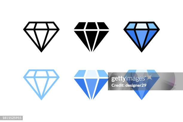 stockillustraties, clipart, cartoons en iconen met diamonds icon set vector design. - picto bijoux