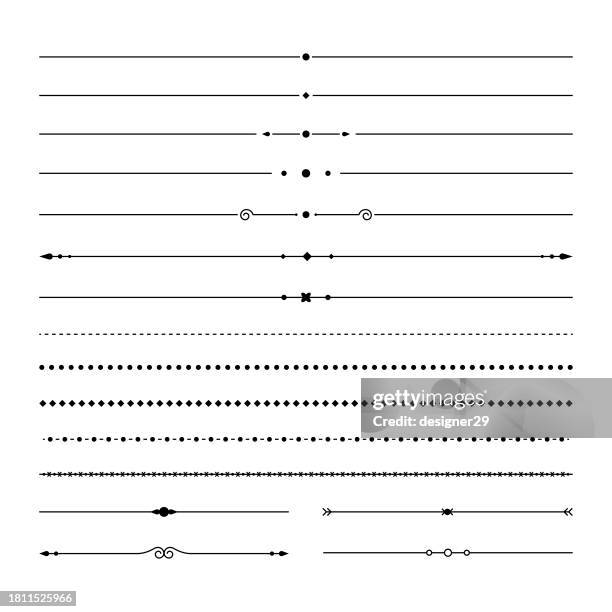 line borders and dividers vector set. - division stock illustrations
