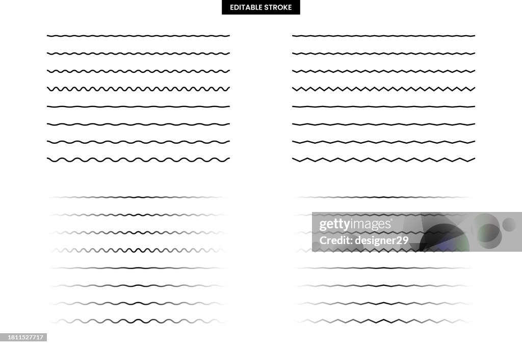 抽象的な波線ベクトルセット。