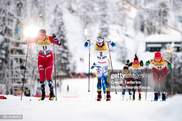 Kristine Stavaas Skistad of Norway battles with Jonna Sundling of Sweden for the head of the heat during the Individual Sprint of the FIS World Cup...