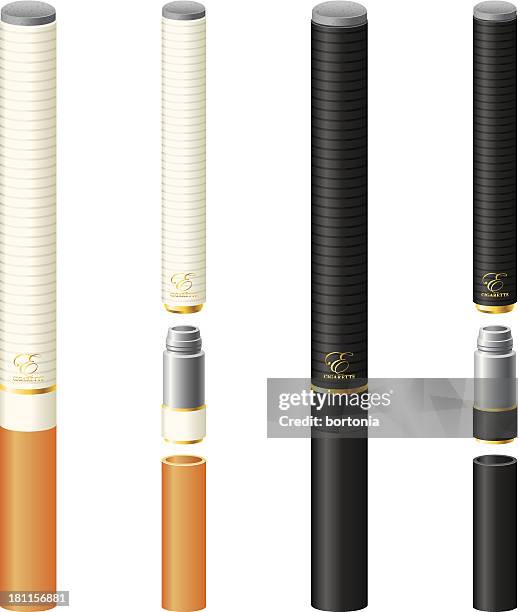 electronic cigarettes set - vaping stock illustrations