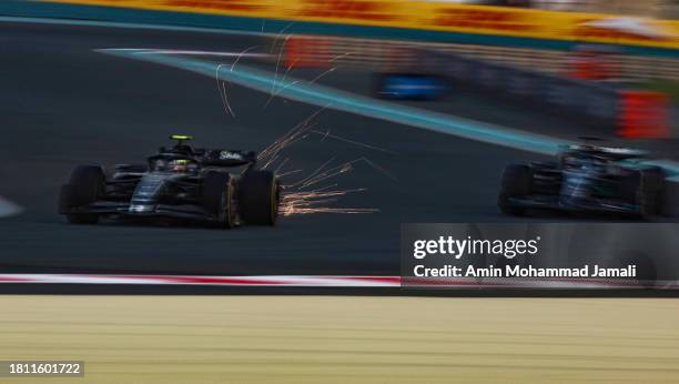 Valtteri Bottas of Finland driving the Alfa Romeo F1 C43 Ferrari on track during practice ahead of the F1 Grand Prix of Abu Dhabi at Yas Marina...