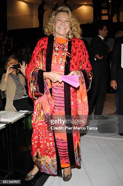 Marta Marzotto attends the Krizia show as a part of Milan Fashion Week Womenswear Spring/Summer 2014 on September 19, 2013 in Milan, Italy.