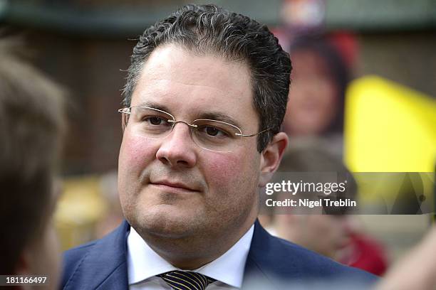 German Free Democrats secretary general Patrick Doering is pictured at a party's election campaign on September 19, 2013 in Hanover, Germany. Germany...