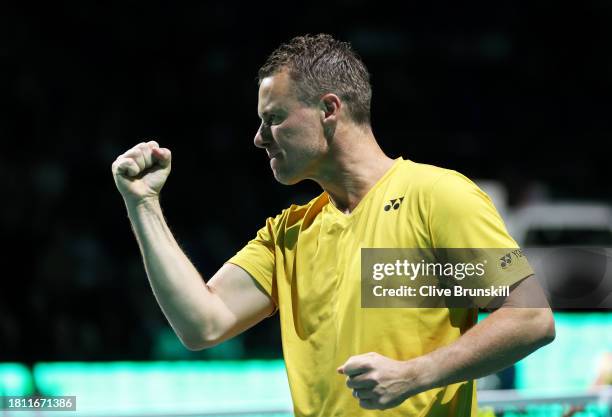 Lleyton Hewitt of Australia celebrates during the Semi-Final match against Finland in the Davis Cup Final at Palacio de Deportes Jose Maria Martin...